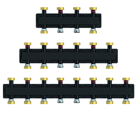Распредилительный коллектор из чёрной стали 3 отоп.конт.